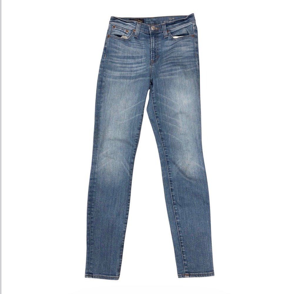 J.Crew High Rise Skinny Jeans Women 27 Medium Wash Blue Stretch Denim Whiskered